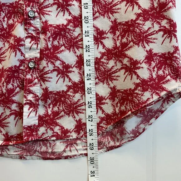 Vintage Jam Session Palm Tree Button Shirt Red White Y2K Surf Casual M - Picture 7 of 9